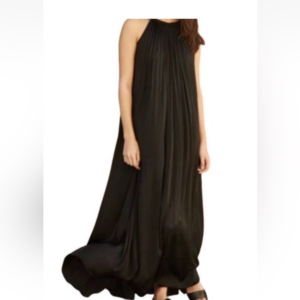 VINCE PLEATED HIGH NECK MAXI DRESS 2